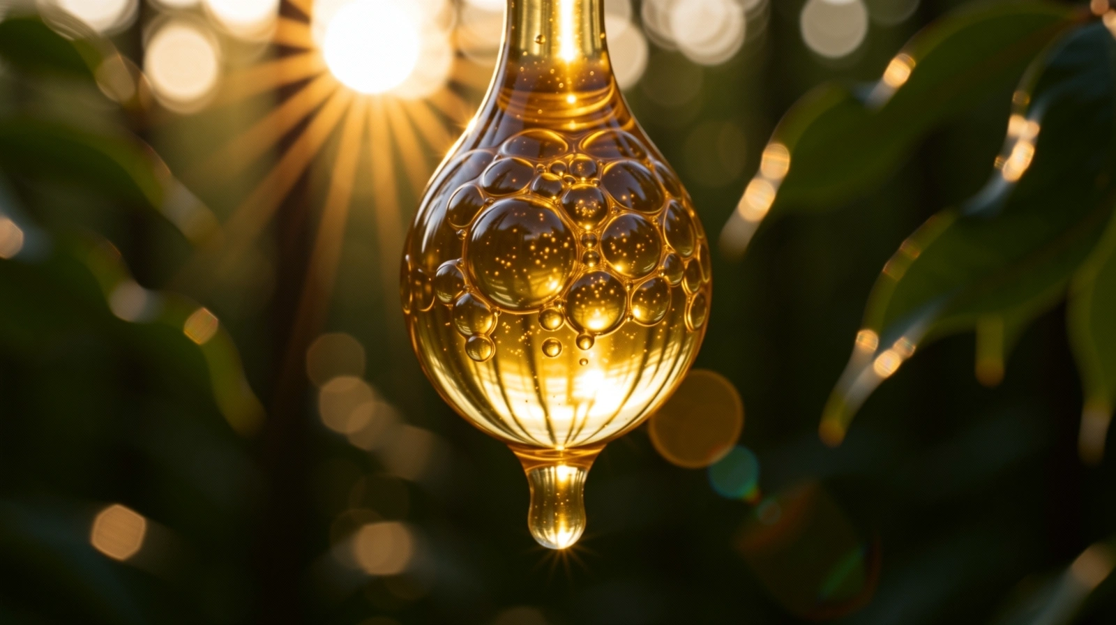 Prirodna smola i zlatna svetlost